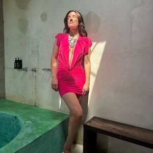 Gorgeous hot pink y2k bodycon club dress